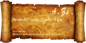 Andrássy Zsófia névjegykártya