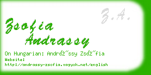 zsofia andrassy business card